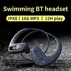 Acheter Universal Casque casque IPX8 étanche 16Go lecteur MP3 casque (noir)