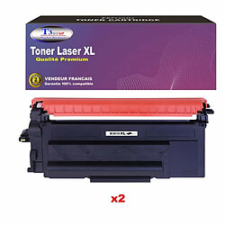 T3AZUR- 2x Toners compatibles avec brother DCP-L6710DW, TN-3610XL Noir (25 000 pages)