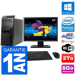 PC Tour Lenovo M83 Ecran 19" Intel G3220 RAM 8Go Disque Dur 2To Windows 10 Wifi - Occasion