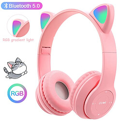 GUPBOO Casque Bluetooth "oreilles de chat", avec microphone 