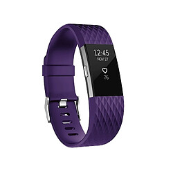 Wewoo Bracelet pour montre connectée Dragonne sport réglable à motif losanges FITBIT Charge 2 violet foncé 