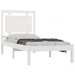 Avis Maison Chic Lit Moderne Chambre - Cadre/structure de lit pour adulte Blanc Bois massif 100x200 cm -MN73853