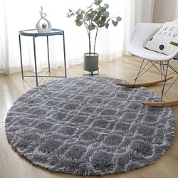 LUUCOZK Tapis à poils longs doux et moelleux pour chambre à coucher et salon - Motif 6-140cm de diamètre