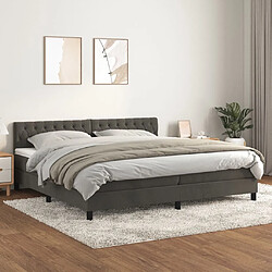 vidaXL Sommier à lattes de lit et matelas Gris foncé 200x200cm Velours 