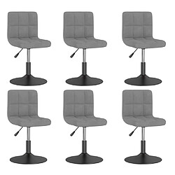 vidaXL Chaises pivotantes à manger lot de 6 gris clair velours