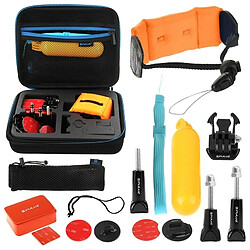 Wewoo Kit d'accessoire pour 14 en 1 Gopro HERO6 / 5/5 Session / 4 Session / 4/3 + / 3/2/1, Xiaomi et autres caméras d'action Accessoires Combo Kits avec Boîtier EVA Bobber Hand Grip + Éponge Flottante + Boucle à Libération Rapide + Support Surf Board + Dragonne 