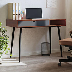 Maison Chic Bureau d'ordinateur solide,Table de travail avec tiroir marron 110x50x75 cm -GKD20062