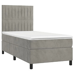 Avis Sommier à lattes LED,Cadre à lattes de lit avec matelas pour Adulte Gris clair 100x200 cm -MN14524