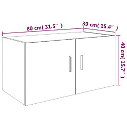 vidaXL Armoire murale Chêne marron 80x39x40 cm Bois d'ingénierie pas cher