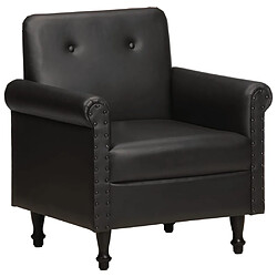 vidaXL Chaise cabriolet noir cuir véritable 