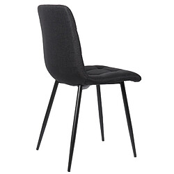 Avis Decoshop26 Lot de 2 chaises de salle à manger en tissu noir pieds métal noir mat style moderne CDS101107