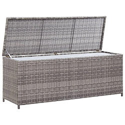 Helloshop26 Coffre boîte meuble de jardin rangement gris 150 x 50 x 60 cm résine tressée 02_0013086