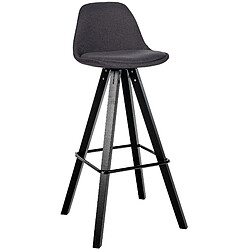 Non Tabouret de bar Corbin tissu Carré noir