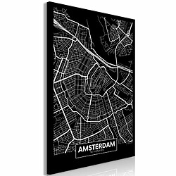 Paris Prix Tableau Imprimé Dark Map of Amsterdam 40 x 60 cm 