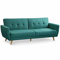 Paris Prix Canapé Scandinave Convertible Garry 220cm Bleu Vert