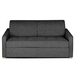 Inside 75 Canapé convertible express BIRDY 140cm matelas 16cm mono assise capitonnée tweed gris graphite 