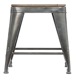 Pegane Tabouret de bar en métal coloris gris - Dim : L 38 x l 38 x H 59,9 cm