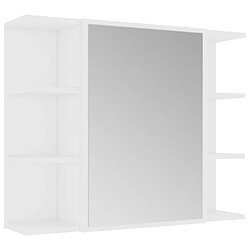 vidaXL Armoire à miroir de salle de bain Blanc Bois d’ingénierie