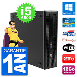 PC HP EliteDesk 800 G2 SFF Intel i5-6500 RAM 16Go Disque 2To Windows 10 Wifi · Occasion 