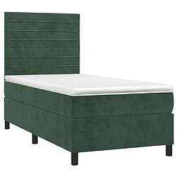 Avis Sommier à lattes LED,Cadre à lattes de lit avec matelas pour Adulte Vert foncé 100x200 cm -MN96912