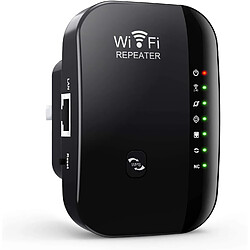 Chrono Répéteur WiFi 300Mbps 2.4GHz Amplificateur WiFi Booster Extender Mode Repeater/Routeurs/AP Interface LAN Protection WPS Fonction-Noir