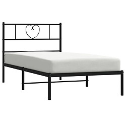 Avis Maison Chic Lit adulte - Cadre de lit métal avec tête de lit,Structure du lit Contemporain pour chambre noir 107x203 cm -MN28365