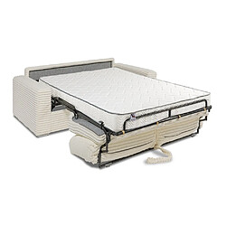 Inside 75 Canapé convertible EXPRESS BILBAO couchage 160 cm matelas 16 cm sommier LATTES velours ivoire