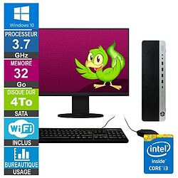 HP 800 G3 SFF i3-6100 3.70GHz 32Go/4To Wifi W10 + Ecran 20 - Reconditionné