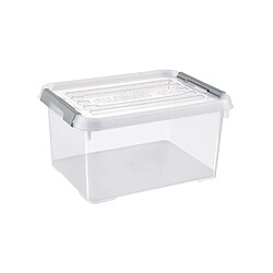 ALLIBERT Boîte de rangement Handy Plus - Clips gris - Couvercle transparent - 15 L