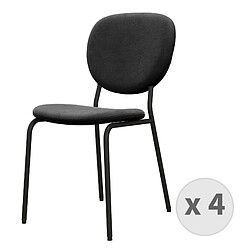 Moloo ANAIS-Chaise en Velours et métal noir (x4)