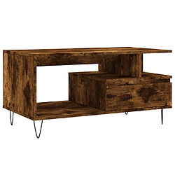 Maison Chic Table basse,Table Console Table d'appoint, Table pour salon Chêne fumé 90x49x45 cm Bois d'ingénierie -MN72650