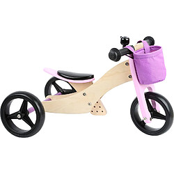 Small Foot Tricycle et draisienne avec siège réglable 2 en 1 en bois rose 