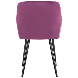 Acheter Decoshop26 Lot de 2 chaises de salle à manger style retro chic tissu violet et pieds en métal noir 10_0001562