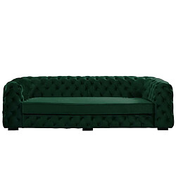 Acheter Vente-Unique Canapé 3 places chesterfield STANLEY - Velours vert sapin