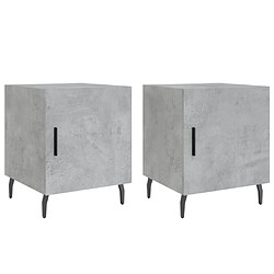 Maison Chic Lot de 2 Tables de chevet,Table de nuit,Table d'appoint pour salon gris béton 40x40x50 cm bois d’ingénierie -MN58352