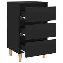 Avis vidaXL Table de chevet avec pieds en bois noir 40x35x69 cm