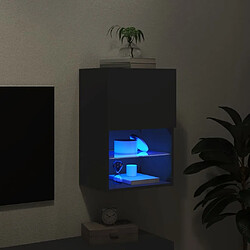 Maison Chic Meuble TV avec lumières LED, Banc TV pour salon, Meuble de rangement noir 40,5x30x60 cm -GKD81098 pas cher