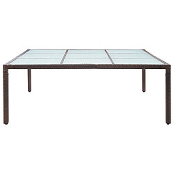 vidaXL Table à manger de jardin Marron 200x200x74 cm Résine tressée