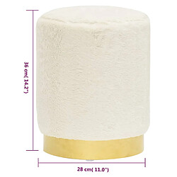 vidaXL Tabouret rond Blanc Peluche pas cher