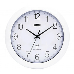 Alpexe Horloge murale Radio-contrôlée 30 cm Analogiques Blanc/Argent