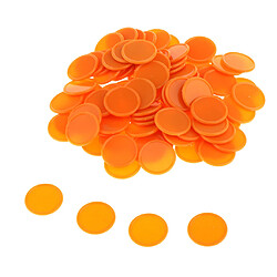 Acheter 25MM barillet en plastique Coin Chip Money 100 barils un baril Concave Edge Orange