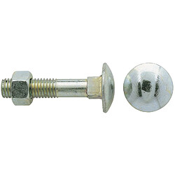 Boulon Japy tête ronde collet carré acier zingué blanc GFD Filetage partiel 80mmx8mm x100 Boulon Japy tête ronde collet carré acier zingué blanc GFD Filetage partiel 80mm x 8mm Par100