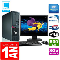 PC Fujitsu Esprimo E720 E85+ SFF G3220 RAM 8Go Disque 500 Go Wifi W7 Ecran 22" - Occasion