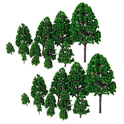 Mise en page des arbres verts 24x Modèle D'arbre En Plastique 1/50 HO OO Pour Diorama Architecture Building Toy Gift