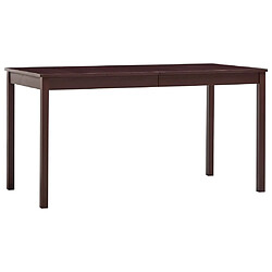 vidaXL Table à manger Marron foncé 140x70x73 cm Bois de pin