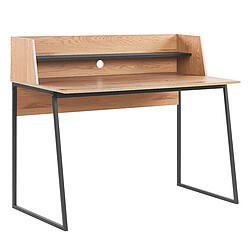 Beliani Bureau avec étagère 120 x 59 cm bois clair et noir GORUS