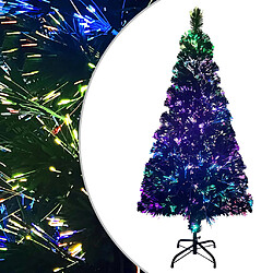 vidaXL Sapin de Noël artificiel avec support vert 150 cm fibre optique