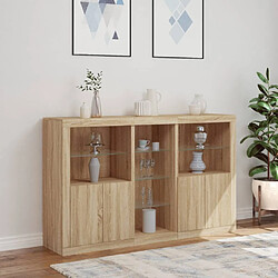 Acheter Maison Chic Commode Buffet - Meuble de rangement avec lumières LED chêne sonoma 162x37x100 cm -GKD80669