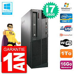 PC Lenovo ThinkCentre M82 SFF i7-2600 RAM 16Go Disque 1To Graveur DVD Wifi W7 · Occasion 