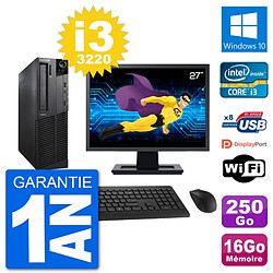 PC Lenovo M92p SFF Ecran 27" Intel i3-3220 RAM 16Go Disque 250Go Windows 10 Wifi · Occasion 